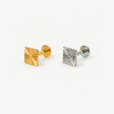 Fluted Block flat back earrings