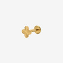Fluted Four-Leaf Clover flat back earrings