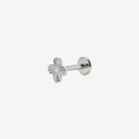 Fluted Four-Leaf Clover flat back earrings