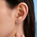 Fluted Four-Leaf Clover flat back earrings
