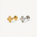 Fluted Four-Leaf Clover flat back earrings