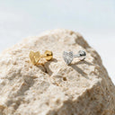Fluted Heart flat back earrings