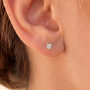 Fluted Heart flat back earrings