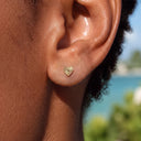 Fluted Heart flat back earrings