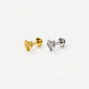 Fluted Heart flat back earrings