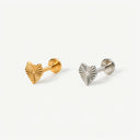 Fluted Heart flat back earrings