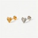 Fluted Heart flat back earrings