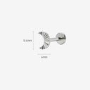 Fluted Crescent Moon 18K Gold Plated Titanium Flat Back Stud Earring