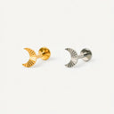 Fluted Moon flat back earrings