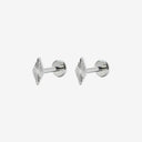 Fluted Rhombus 18K Gold Plated Titanium Flat Back Earrings