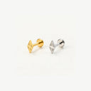 Fluted Rhombus flat back earrings
