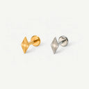 Fluted Rhombus flat back earrings