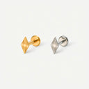 Fluted Rhombus flat back earrings