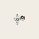 Four-leaf starburst flat back earrings