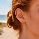 Four-leaf starburst flat back earrings
