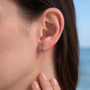 Four-leaf starburst flat back earrings