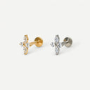 Four-leaf starburst flat back earrings