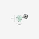 Frosted Pastel Square CZ Titanium Flat Back Earrings