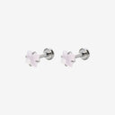 Frosted Pastel Square CZ Titanium Flat Back Earrings