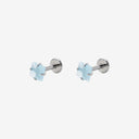Frosted Pastel Square CZ Titanium Flat Back Earrings