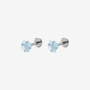 Frosted Pastel Square CZ Titanium Flat Back Earrings