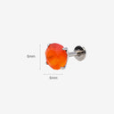 Frosted Birthstone Round CZ Titanium Flat Back Earrings
