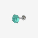 Frosted Round CZ  flat back earrings