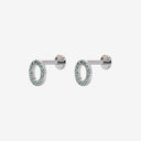 Full Diamond Oval Titanium Flat Back Earrings