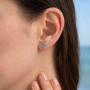 Full Diamond Oval flat back earrings