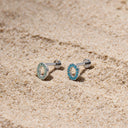 Full Diamond Oval flat back earrings