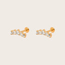 Graduated Pear 18K Gold Plated Titanium Flat Back Earrings