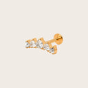Graduated Pear 18K Gold PVD Titanium Flat Back Earrings