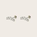 Graduated Pear 18K Gold Plated Titanium Flat Back Earrings