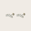Graduated Pear 18K Gold Plated Titanium Flat Back Earrings