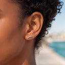 Graduated Pear 18K Gold PVD Titanium Flat Back Earrings