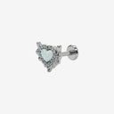 Heart-wing flat back earrings
