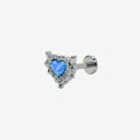 Heart-wing flat back earrings