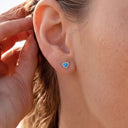 Heart-wing flat back earrings