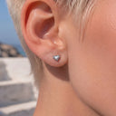 Heart-wing flat back earrings