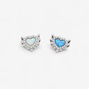 Heart-wing flat back earrings