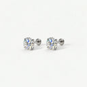 High-sparkle 5A Grade CZ Titanium Flat Back Earrings