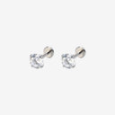 High-sparkle 7A Grade CZ Titanium Flat Back Earrings