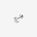 High-sparkle 7A Grade CZ Titanium Flat Back Earrings