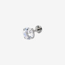 High-sparkle 7A Grade CZ Titanium Flat Back Earrings