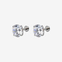 High-sparkle 7A Grade CZ Titanium Flat Back Earrings