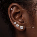 High-sparkle 7A Grade CZ Titanium Flat Back Earrings
