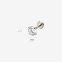 High-sparkle 7A Grade CZ Titanium Flat Back Earrings
