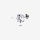 High-sparkle 7A Grade CZ Titanium Flat Back Earrings