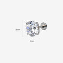 High-sparkle 7A Grade CZ Titanium Flat Back Earrings