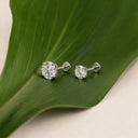 High-sparkle 5A Grade CZ Titanium Flat Back Earrings